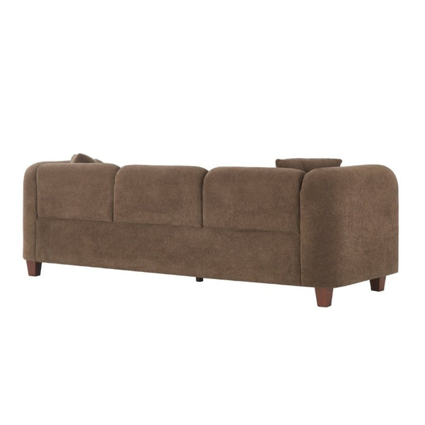 English Elm Silo 87 Inch Three Seat Velvet Sofa Foam Cushions Spring Support Living Room Dark Brown N773IS00036D