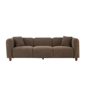 English Elm Silo 87 Inch Three Seat Velvet Sofa Foam Cushions Spring Support Living Room Dark Brown N773IS00036D