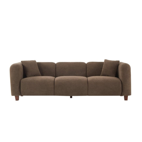 English Elm Silo 87 Inch Three Seat Velvet Sofa Foam Cushions Spring Support Living Room Dark Brown N773IS00036D