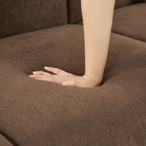 English Elm Silo 87 Inch Three Seat Velvet Sofa Foam Cushions Spring Support Living Room Dark Brown N773IS00036D