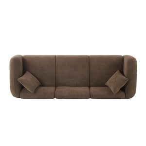 English Elm Silo 87 Inch Three Seat Velvet Sofa Foam Cushions Spring Support Living Room Dark Brown N773IS00036D