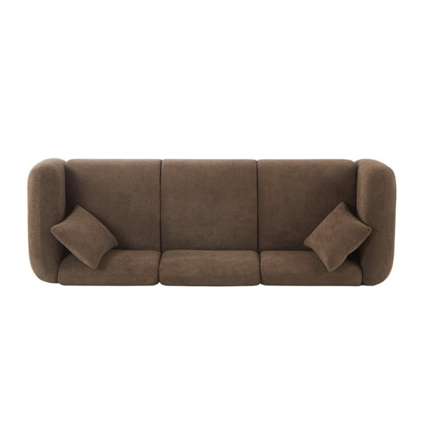 English Elm Silo 87 Inch Three Seat Velvet Sofa Foam Cushions Spring Support Living Room Dark Brown N773IS00036D