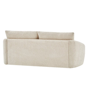 English Elm 75 Inch Curved Velvet Sofa with Solid Wood Frame Plush Seating for Living Room Sesame N773IS00099S