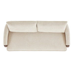 English Elm 75 Inch Curved Velvet Sofa with Solid Wood Frame Plush Seating for Living Room Sesame N773IS00099S