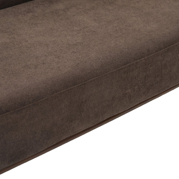 English Elm 81 in Curved Boucle Upholstered Sofa with Walnut Wood Base for Modern Living Rooms Dark Brown N773IS00100D