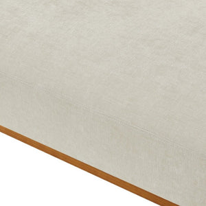 English Elm Flow Curved Chenille Sofa with Wood Base Accents for a Refined Modern Living Room Beige N773IS00123B