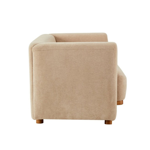 English Elm Flow Curved Chenille Sofa with Wood Base Accents for a Refined Modern Living Room Nomad N773IS00123N