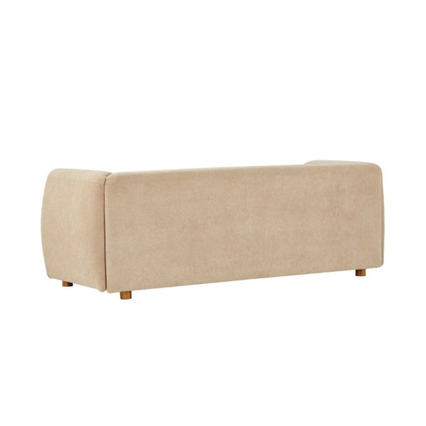 English Elm Flow Curved Chenille Sofa with Wood Base Accents for a Refined Modern Living Room Nomad N773IS00123N