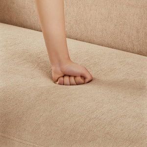 English Elm Flow Curved Chenille Sofa with Wood Base Accents for a Refined Modern Living Room Nomad N773IS00123N