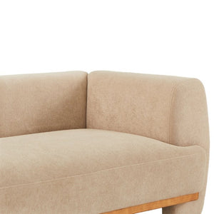 English Elm Flow Curved Chenille Sofa with Wood Base Accents for a Refined Modern Living Room Nomad N773IS00123N