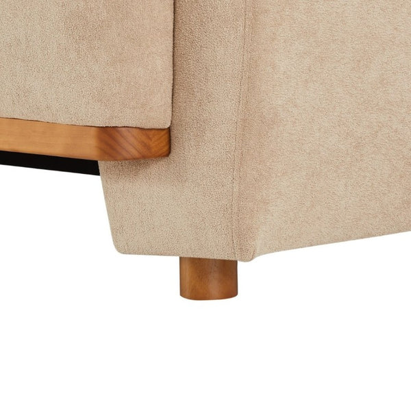 English Elm Flow Curved Chenille Sofa with Wood Base Accents for a Refined Modern Living Room Nomad N773IS00123N