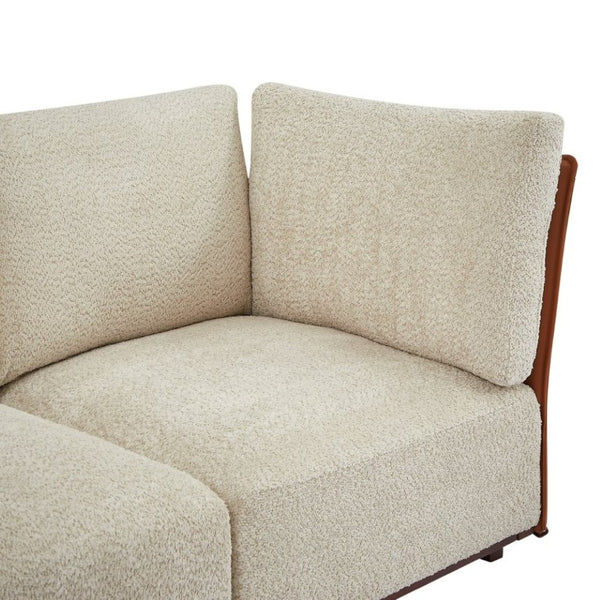 English Elm Velora Boucle Modular Sectional Sofa with Ottoman Plush L Shaped Living Room Couch N773IS00164S