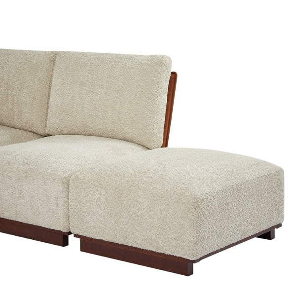 English Elm Velora Five Piece Boucle Modular Sectional with Ottomans for Modern Living Spaces N773IS00165S
