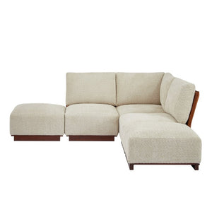 English Elm Velora Five Piece Boucle Modular Sectional with Ottomans for Modern Living Spaces N773IS00165S