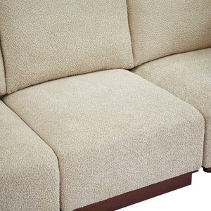 English Elm Velora Boucle U Shaped Modular Sectional Sofa Six Piece Set with Ottomans Included N773IS00167S