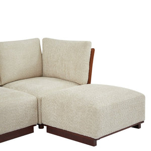 English Elm Velora Boucle U Shaped Modular Sectional Sofa Six Piece Set with Ottomans Included N773IS00167S