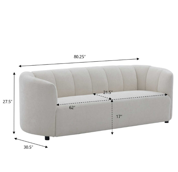 English Elm Mirelle Curved Chenille Sofa with Wraparound Back for Modern Living Spaces N773IS00168B