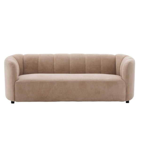 English Elm Mirelle Curved Velvet Sofa with Wraparound Back and Sculptural Silhouette for Modern Living N773IS00168N