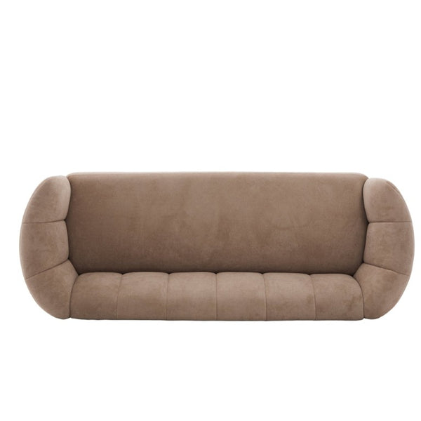 English Elm Mirelle Curved Velvet Sofa with Wraparound Back and Sculptural Silhouette for Modern Living N773IS00168N