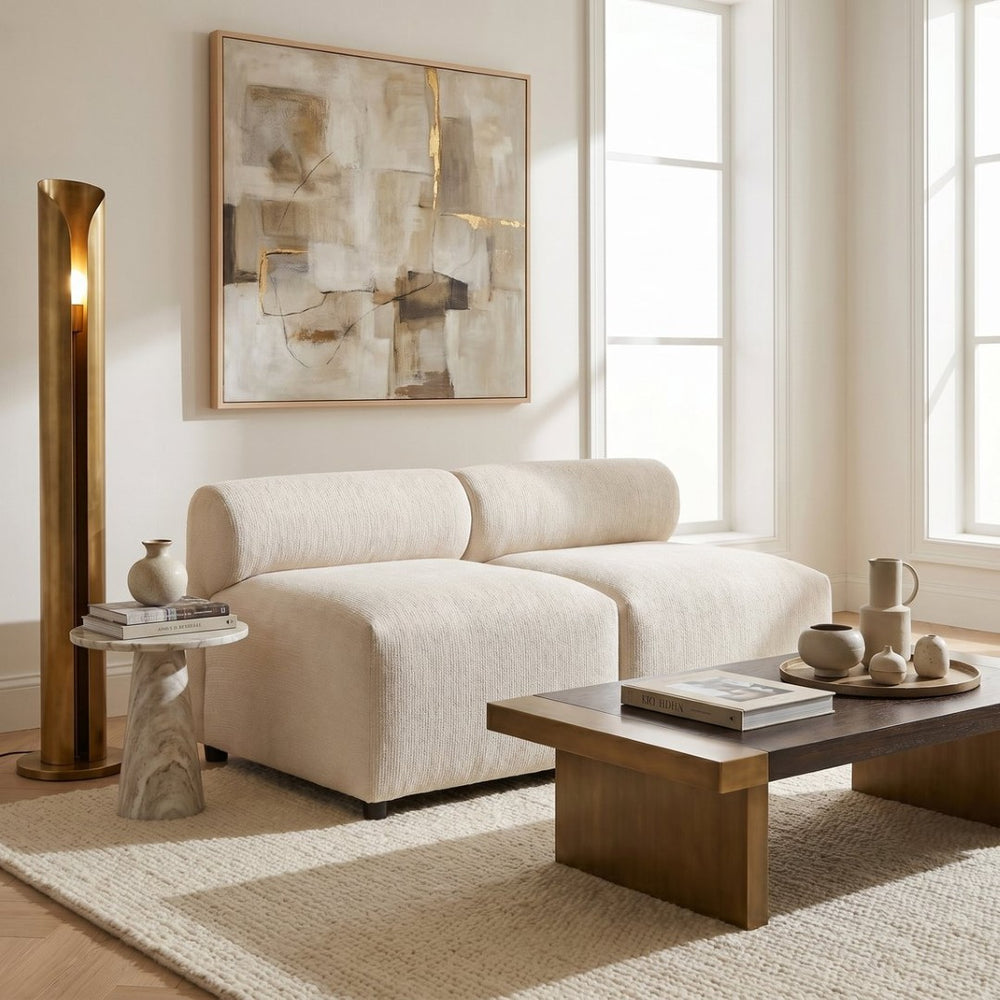 English Elm Evelyn 2 Piece Modular Sectional Sofa with Curved Back and Deep Foam Cushioned Seats N773IS00171B