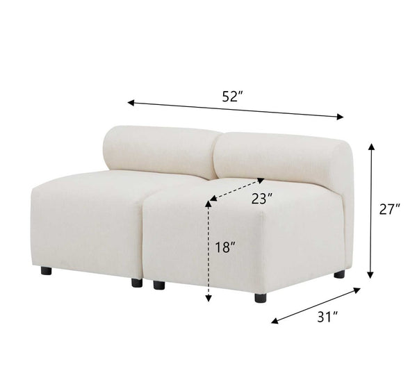 English Elm Evelyn 2 Piece Modular Sectional Sofa with Curved Back and Deep Foam Cushioned Seats N773IS00171B