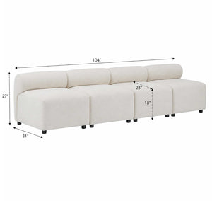 English Elm Evelyn Plush Chenille Modular Sectional Sofa with Flexible Four Piece Layout for Living Rooms N773IS00172B