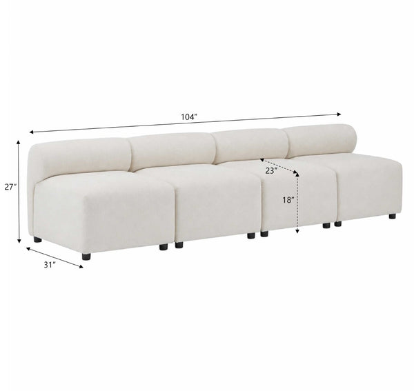 English Elm Evelyn Plush Chenille Modular Sectional Sofa with Flexible Four Piece Layout for Living Rooms N773IS00172B