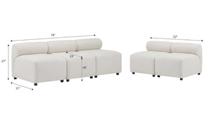 English Elm Evelyn Modular Chenille Sectional Sofa with Round Back Design for Living Rooms N773IS00173B