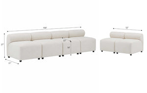 English Elm Evelyn Modular Chenille Sectional Sofa with Curved Silhouette for Living Room Comfort N773IS00175B