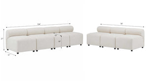 English Elm Evelyn Modular 7 Piece Chenille Sectional Sofa Sculptural Curves for Living Room N773IS00176B