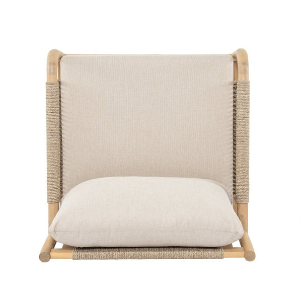 English Elm Casper Outdoor Acacia Wood Woven Rope 6 Seat Modular Sofa Set with Slatted Table 6-Seater Sofa and Coffee Table Set N773OC00102L