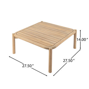 English Elm Casper Outdoor Acacia Wood Woven Rope 6 Seat Modular Sofa Set with Slatted Table 5-Pieces Chat Set N773OC00103L