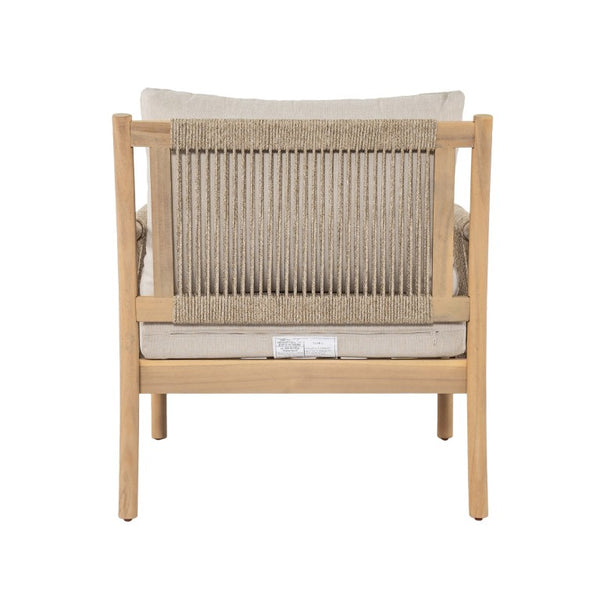 English Elm Casper Outdoor Acacia Wood Woven Rope 6 Seat Modular Sofa Set with Slatted Table 5-Pieces Chat Set N773OC00103L