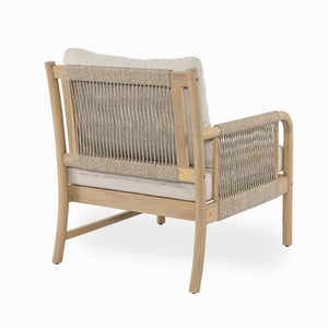 English Elm Casper Outdoor 7 Piece Acacia and Woven PE Rope Modular Patio Sectional Set N773OC00104L