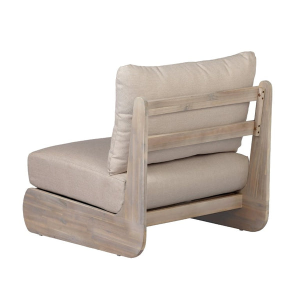 English Elm Outdoor Acacia Wood 5 Seat Patio Chat Set with Foam Cushions for Backyard Lounging N773OC00178S