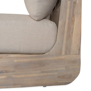 English Elm Outdoor Acacia Wood 5 Seat Patio Chat Set with Foam Cushions for Backyard Lounging N773OC00178S
