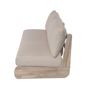 English Elm Outdoor Acacia Wood 5 Seat Patio Chat Set with Foam Cushions for Backyard Lounging N773OC00178S