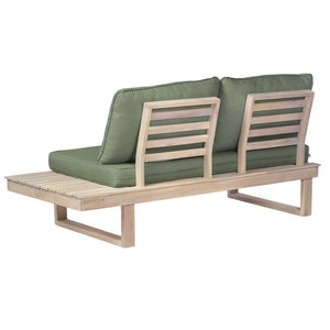 English Elm Sebastian Outdoor Acacia Hardwood Sectional Set with Slatted Design and Patio Seating N773OS00161G