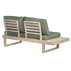 English Elm Sebastian Outdoor Acacia Hardwood Sectional Set with Slatted Design and Patio Seating N773OS00161G