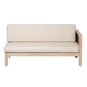 English Elm Emir Acacia Hardwood Outdoor Sofa Set with Wicker Accents and Sand Cushions N773OS00162S