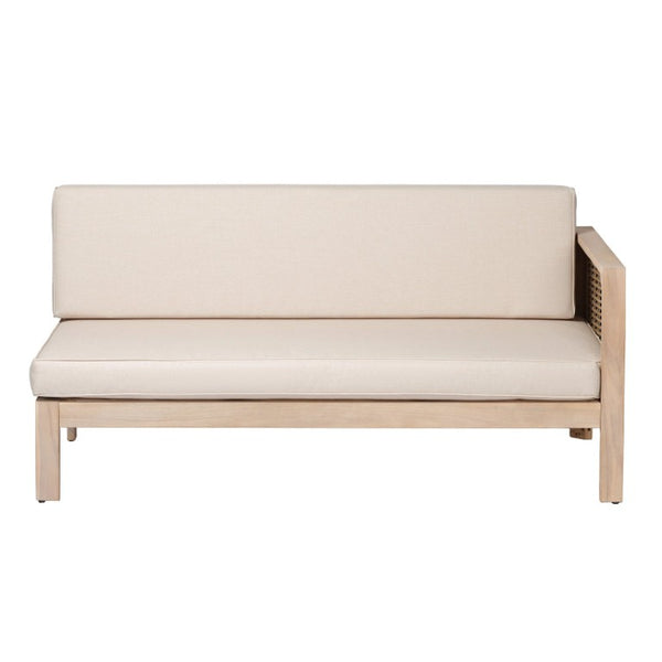 English Elm Emir Acacia Hardwood Outdoor Sofa Set with Wicker Accents and Sand Cushions N773OS00162S
