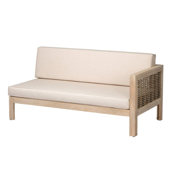 English Elm Emir Acacia Hardwood Outdoor Sofa Set with Wicker Accents and Sand Cushions N773OS00162S