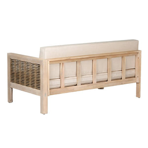 English Elm Emir Acacia Hardwood Outdoor Sofa Set with Wicker Accents and Sand Cushions N773OS00162S