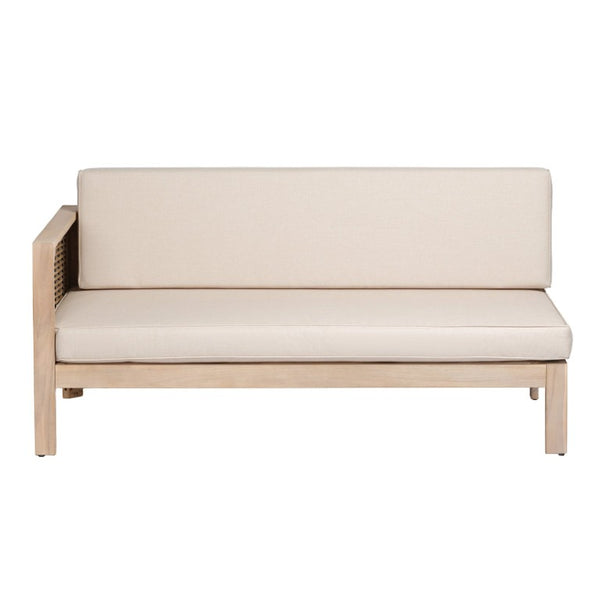 English Elm Emir Acacia Hardwood Outdoor Sofa Set with Wicker Accents and Sand Cushions N773OS00162S