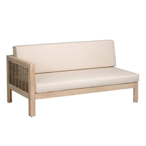 English Elm Emir Acacia Hardwood Outdoor Sofa Set with Wicker Accents and Sand Cushions N773OS00162S