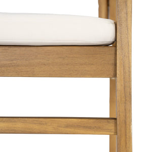 English Elm Set of 2 Acacia Wood Armchairs with Handwoven Rope Back and Teak Frame for Patio N773P210139M