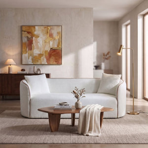 English Elm Coral Boucle Curved Sofa 3 Seater Cloud Cushion Arc Frame for Modern Living Rooms N773P240634C_N773P240653C
