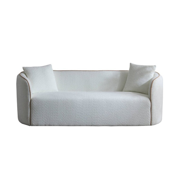 English Elm Coral Boucle Curved Sofa 3 Seater Cloud Cushion Arc Frame for Modern Living Rooms N773P240634C_N773P240653C