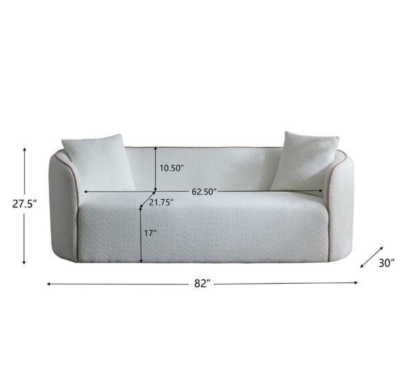 English Elm Coral Boucle Curved Sofa 3 Seater Cloud Cushion Arc Frame for Modern Living Rooms N773P240634C_N773P240653C