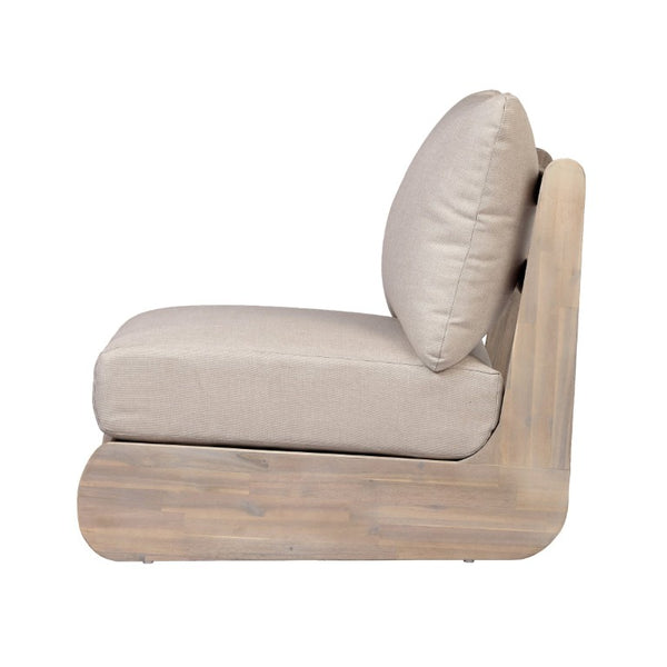 English Elm Lazy Boy Acacia Wood Outdoor Club Chair with Deep Cushion for Patio Lounge N773P286703S